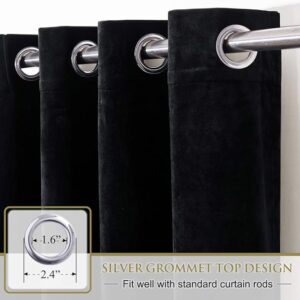 120-Inch Long Black Velvet Curtains 